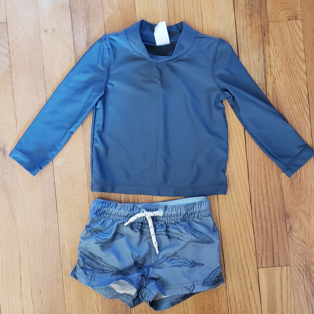 Navy Blue Kids Rashguard Set